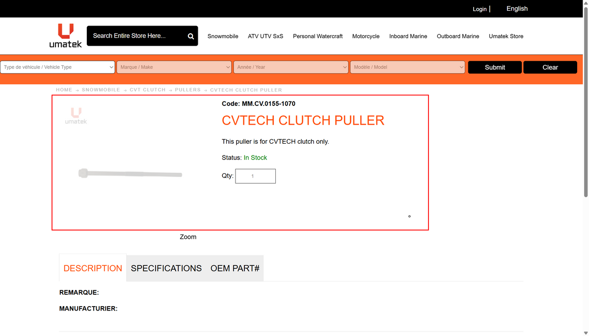 POWERBLOC CLUTCH Polaris Patriot